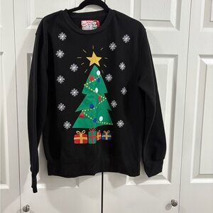 Festive Black Christmas Tree Sweater